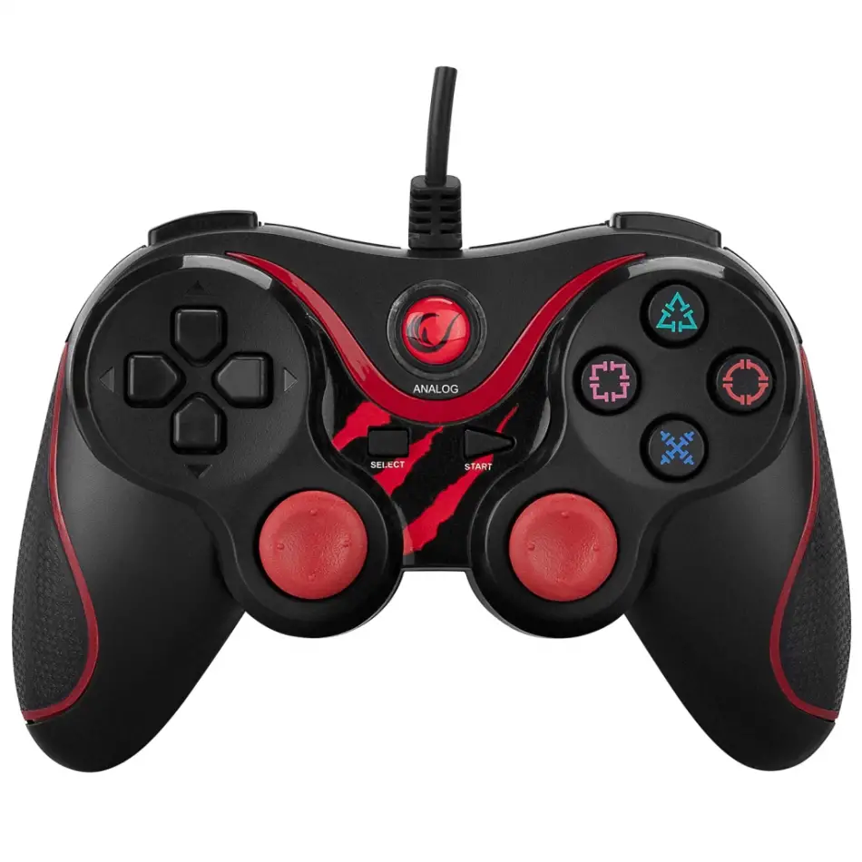 Rampage Sg-r601, Kırmızı, Pc/ps3, 1.8mt Kablolu, Çift Titreşimli, Gamepad