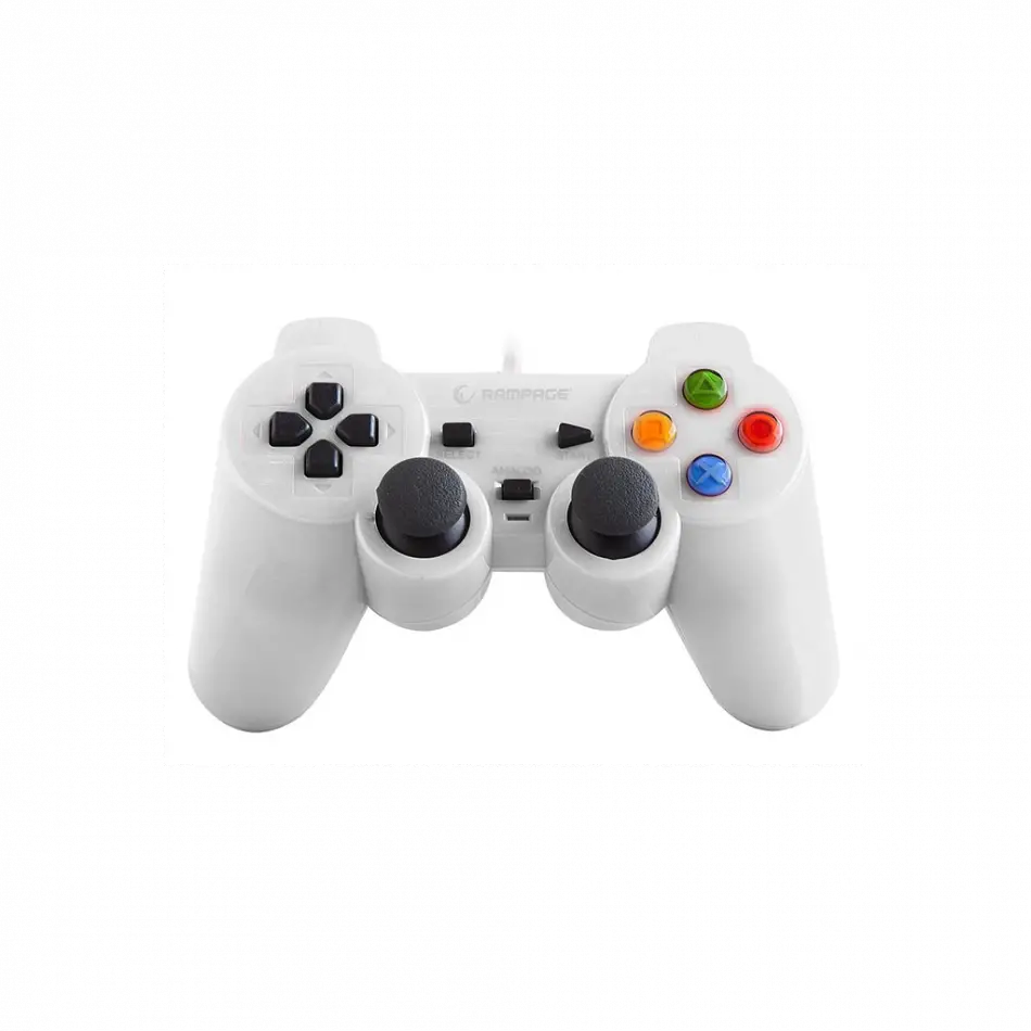 Rampage Sg-r602, Beyaz, Pc/ps3, 1.8mt Kablolu, Çift Titreşimli, Gamepad