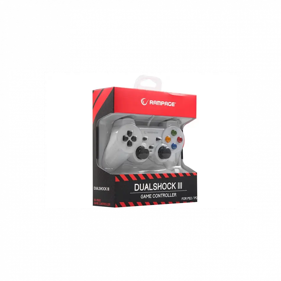 Rampage Sg-r602, Beyaz, Pc/ps3, 1.8mt Kablolu, Çift Titreşimli, Gamepad