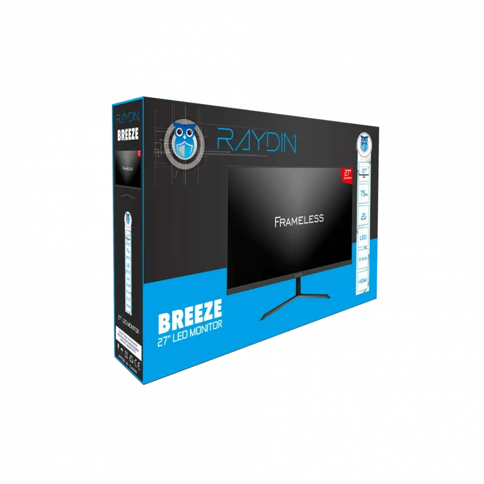 Raydın Breeze, 27, 2ms, 75hz, Full Hd, D-sub, Hdmı, Frameless, Va Led Monitör (siyah)