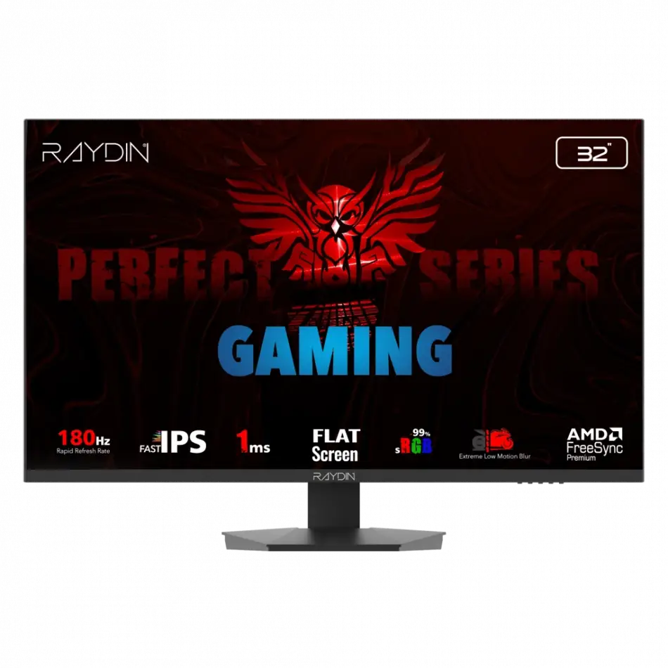 Raydın Eg32eQı-180hz, 31.5, 1ms, 180hz, 2k Quad Hd, 2xhdmı, Dp, Hoparlör, Ips Led, Flat, Frameless, Freesync Gaming Monitör
