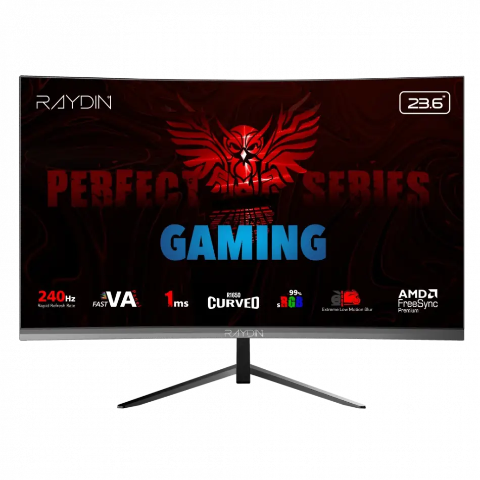 Raydın Mm24rfa-240hz, 23.6, 1ms, 240hz, Full Hd, Hdmı, Dp, Hoparlör, Va Led, R1650 Curved, Frameless, Freesync Gaming Monitör