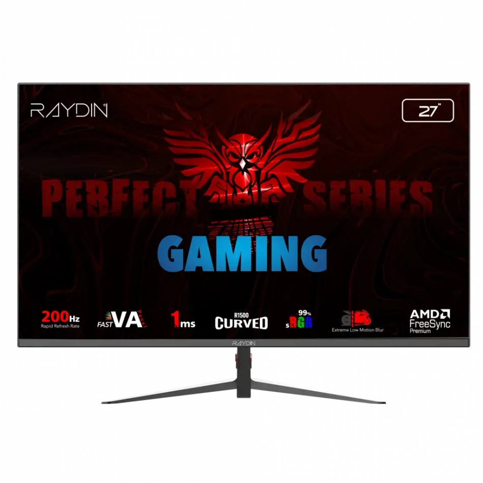 Raydın Mm27rfa-200hz, 27, 1ms, 200hz, Full Hd, 2xhdmı, Dp, Va Led, R1500 Curved, Frameless, Freesync Gaming Monitör
