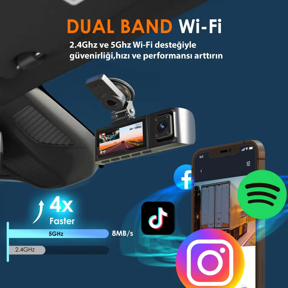 Rexıng R316 4k Gps Wı-fı Arac Kamerası + 64gb Sd