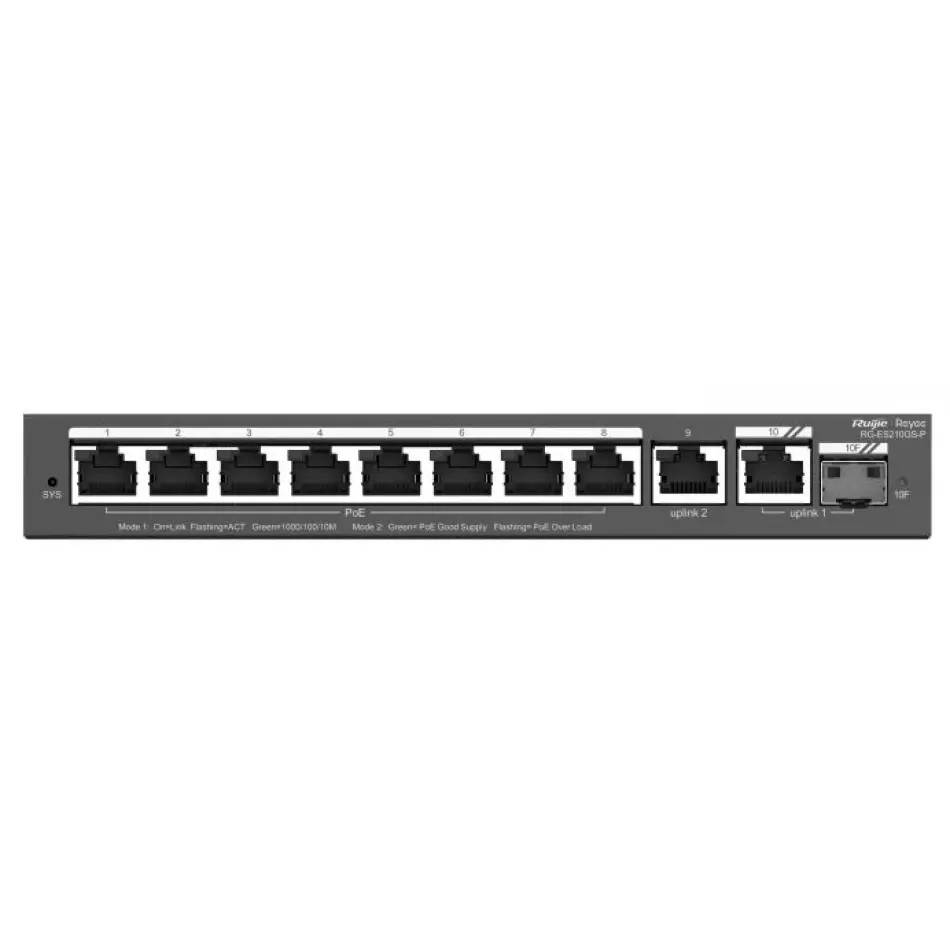 Reyee Rg-es210gs-p 10 Portlu, 10/100/1000 Gigabit