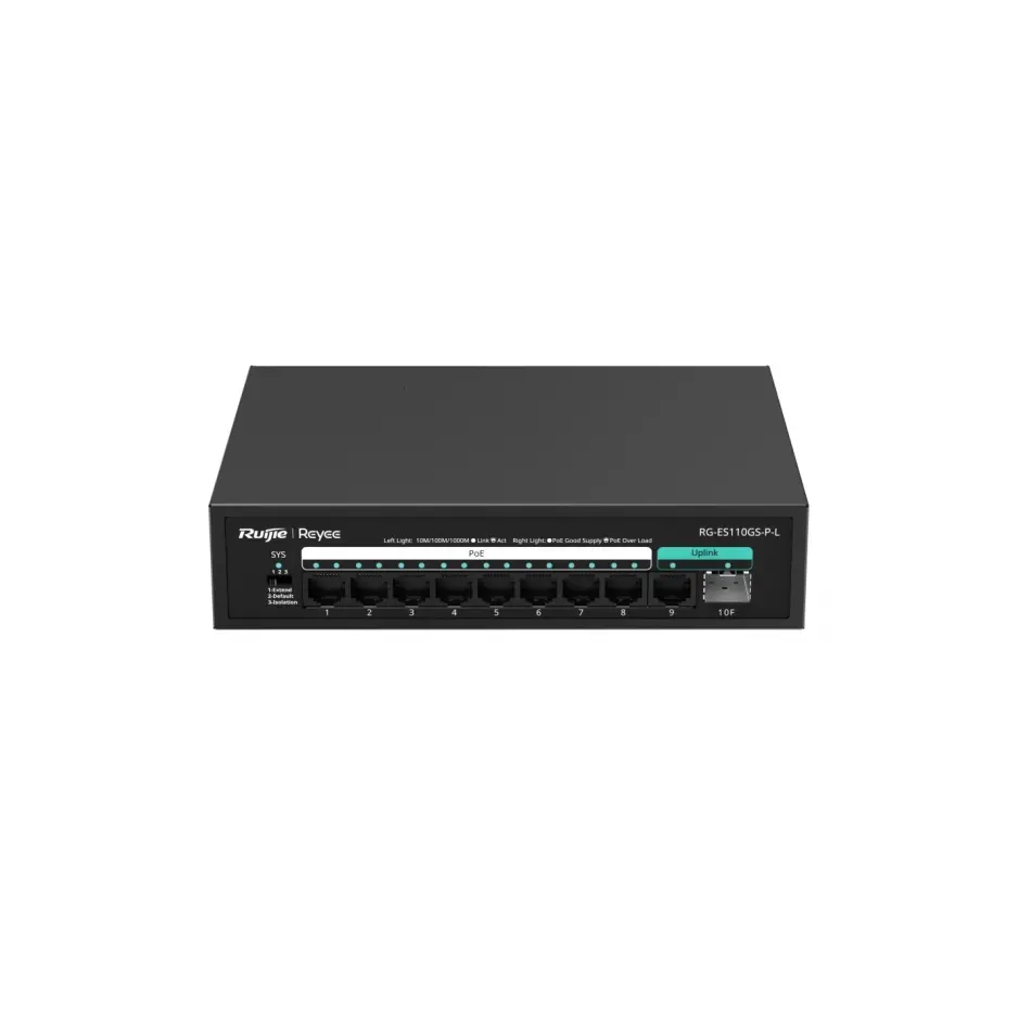 Ruijie-reyee Rg-es110gs-p-l 8xge+2xge 120w F.gigabit Poe Switch