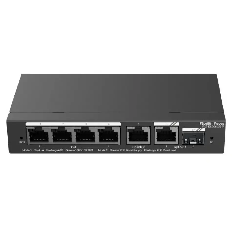 Ruijie Reyee Rg-es206gs-p 6 Portlu, 10/100/1000