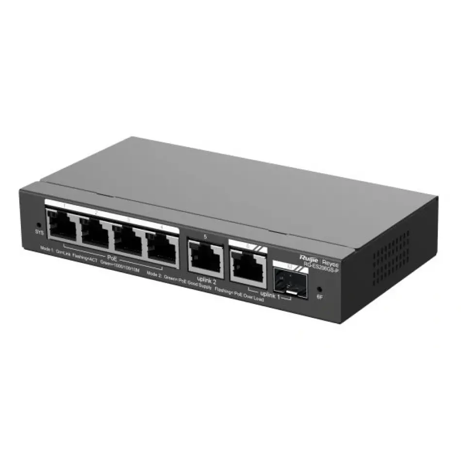 Ruijie Reyee Rg-es206gs-p 6 Portlu, 10/100/1000