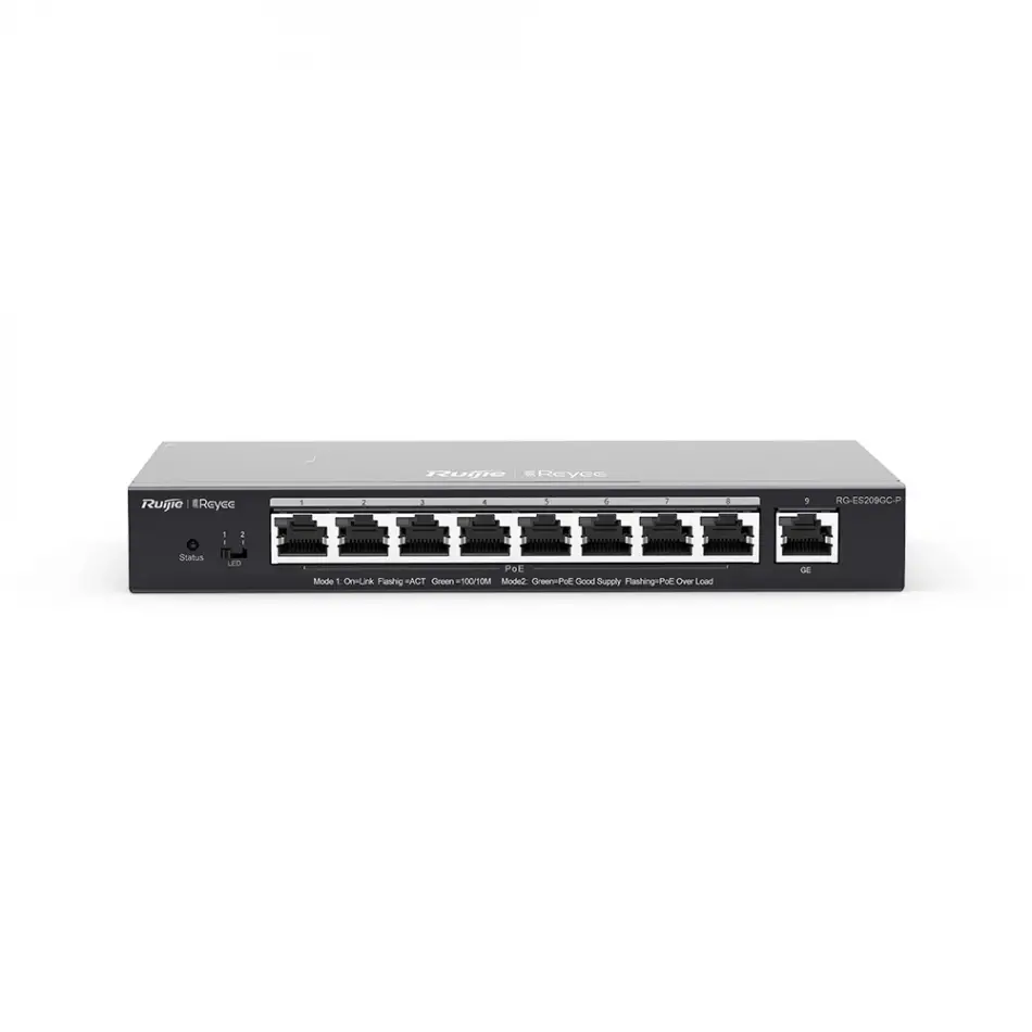 Ruijie- Reyee Rg-es209gc-p 8xge-1xge Uplink 120w Poe Switch