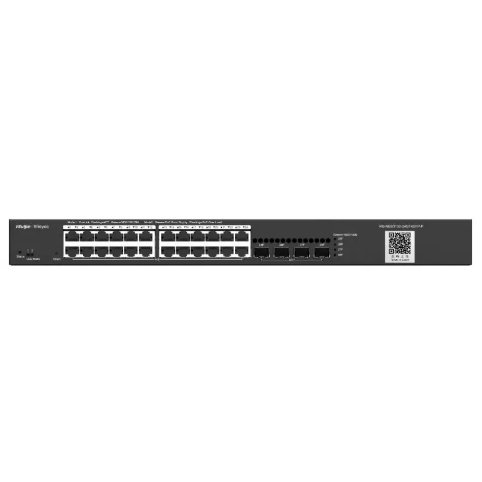 Ruijie-reyee Rg-nbs3100-24gt4sfp-p 24xge-4xge/sfp Yönetilebilir 370w Poe Switch