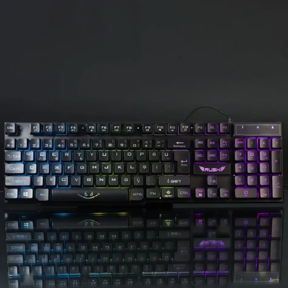 Rush Rk112 Q Usb Mekanik His İngilizce Klavye,siya