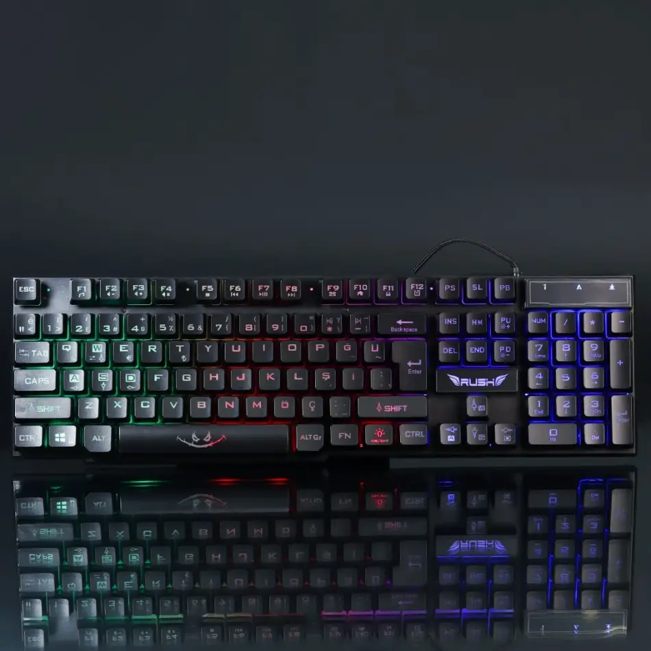 Rush Rk112 Q Usb Mekanik His İngilizce Klavye,siya