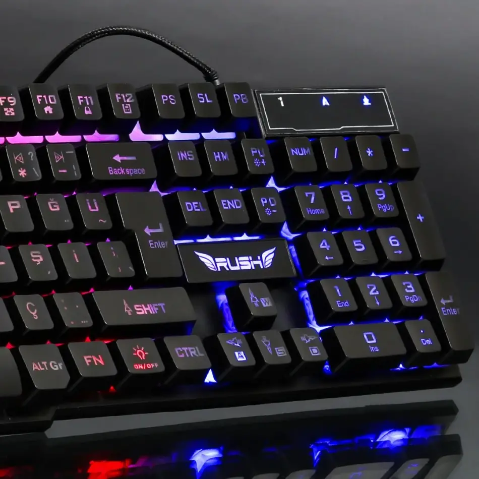 Rush Rk112 Q Usb Mekanik His İngilizce Klavye,siya