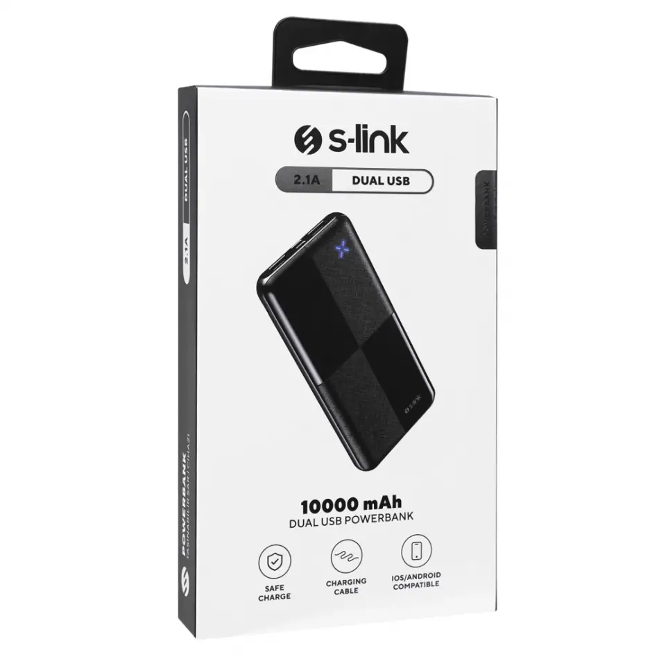 S-lınk Ip-g12n, Siyah, 10.000mah, 2xusb, 1xmicro Usb, 1xtype-c, 4 Led Göstergeli, Powerbank