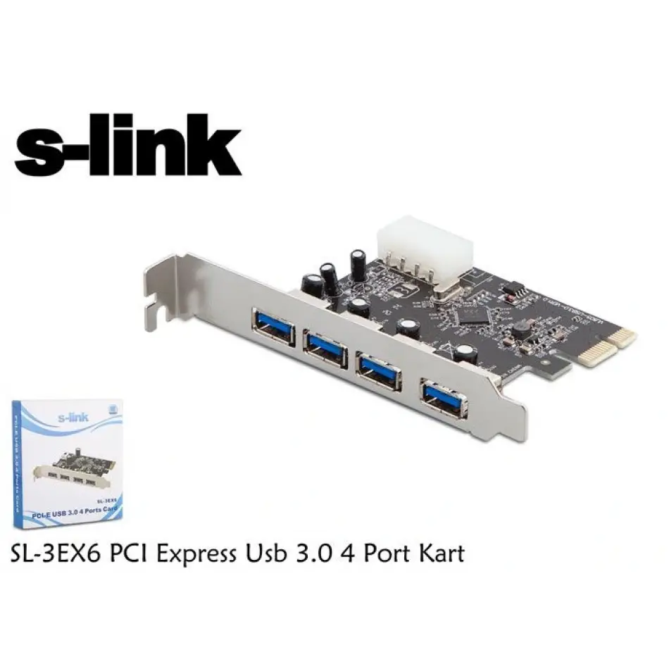 S-link Sl-3ex6 4 Port Usb3.0 Pcı Express Kart