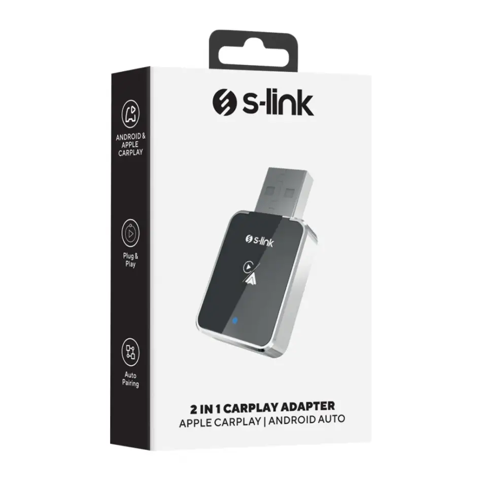 S-lınk Sl-car01, 2in1 Android Ve Apple Cihazlar, Kablosuz Android Auto Ve Carplay Adaptörü