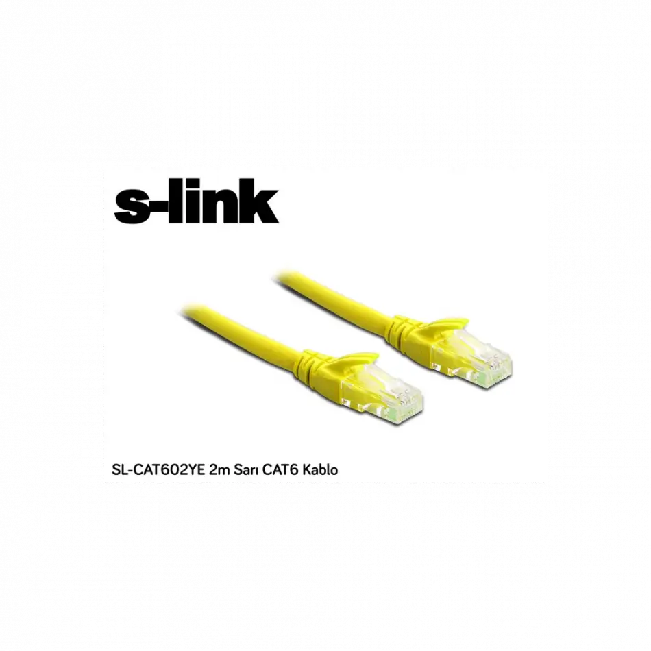 S-lınk Sl-cat602ye, Cat6, Patch, 2mt, Kablo (sarı)