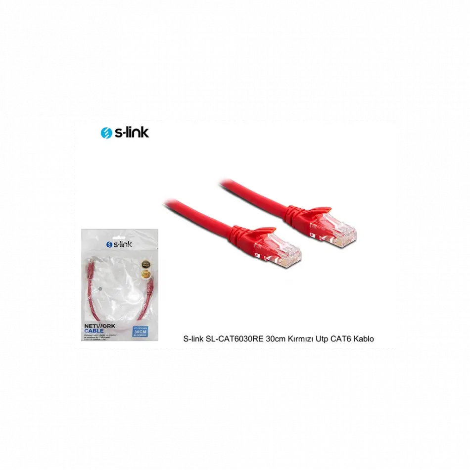 S-lınk Sl-cat6030re Cat6 Patch 30cm Kablo(kırmızı)