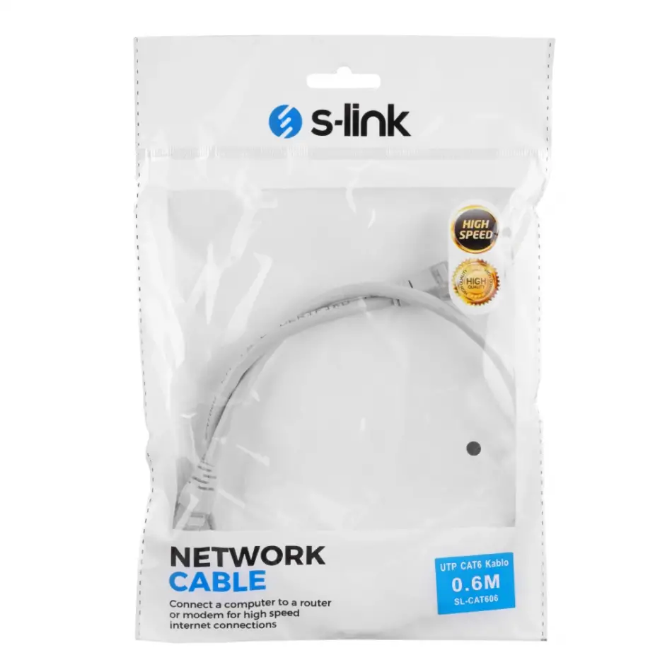 S-lınk Sl-cat606 Cat6 Patch 60cm Kablo (gri)