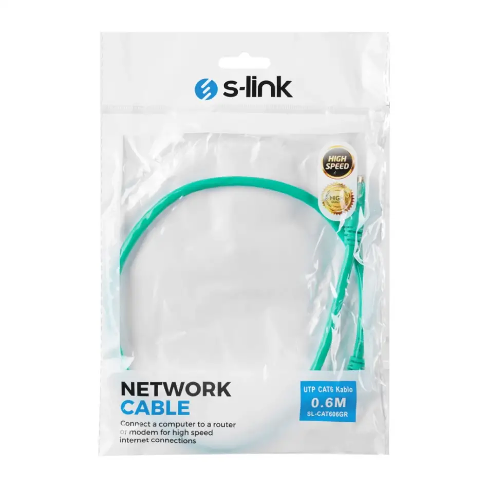 S-lınk Sl-cat606gr Cat6 Patch 60cm Kablo (yeşil)