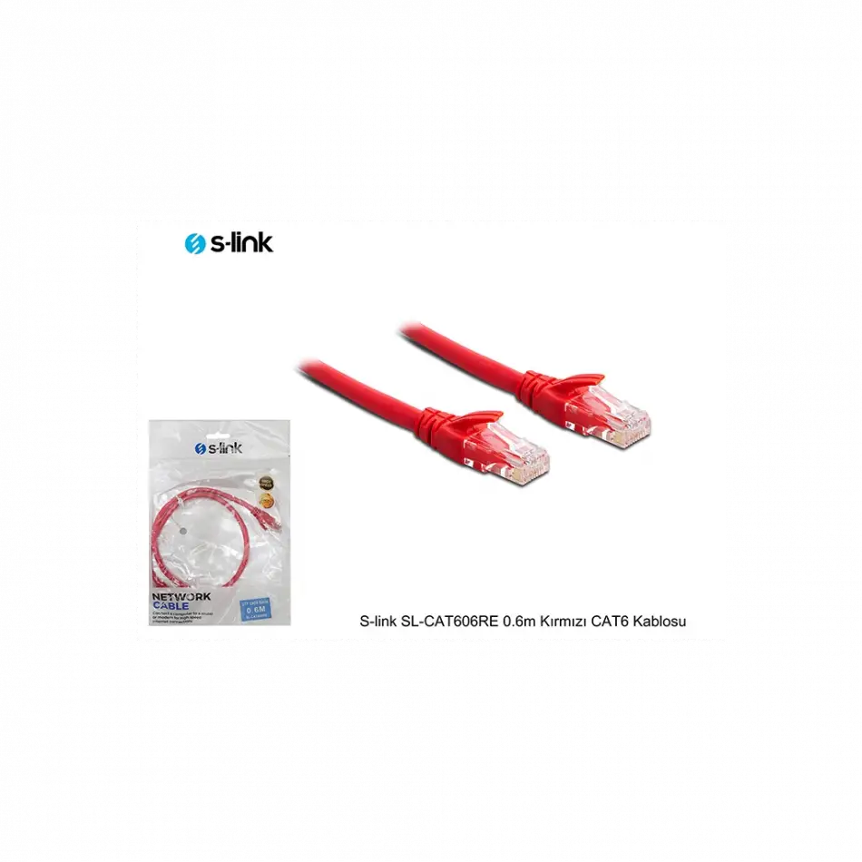 S-lınk Sl-cat606re Cat6 Patch 60cm Kablo (kırmızı)