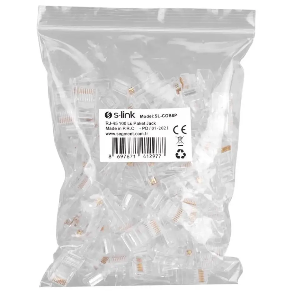 S-lınk Sl-cob8p Rj-45 Konnektör 100 Lü Paket