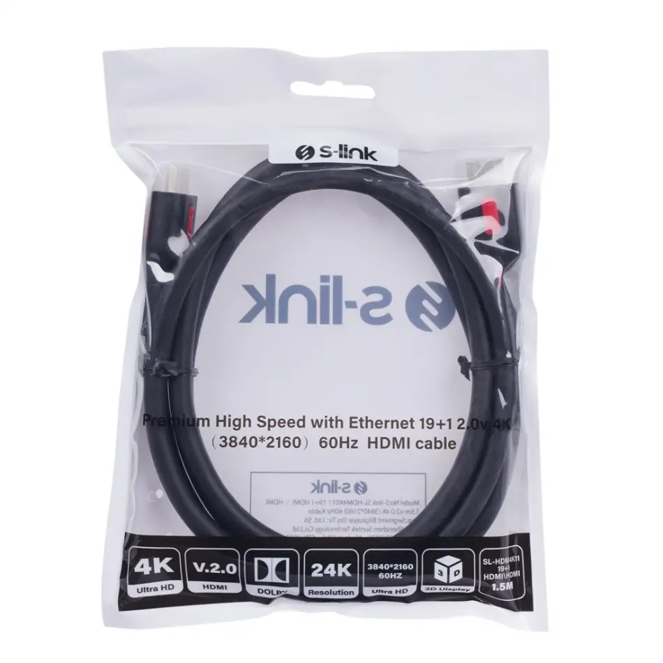 S-lınk Sl-hdm4k011, 4k Uhd, Hdmı V2,0 Kablo.1,5mt. 60hz. Kablo