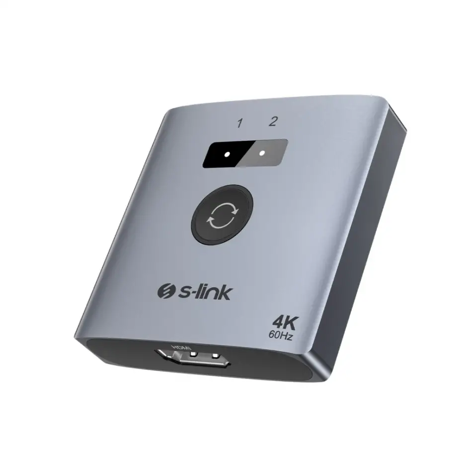 S-lınk Sl-lu602, 2xhdmı, 4k, 60hz, Monitör Çoklayıcı (1pc-2monitör Veya 2pc- 1monitör) Çift Yönlü Switch