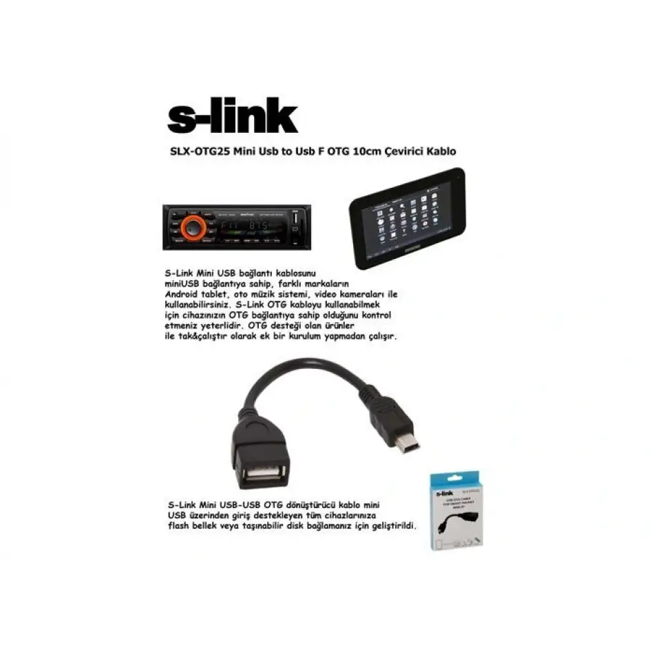S-lınk Sl-taotg25m Mini Usb Dişi=>usb Erkek Otg