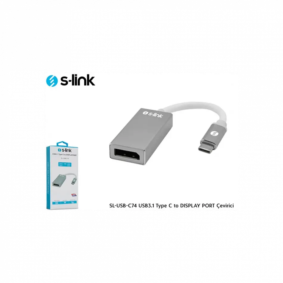 S-lınk Sl-usb-c74, Type-c To Dısplay Port (dp) Metal, Çevirici