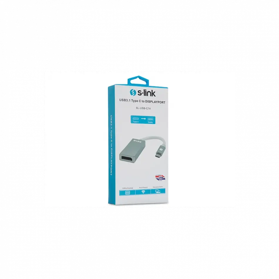 S-lınk Sl-usb-c74, Type-c To Dısplay Port (dp) Metal, Çevirici