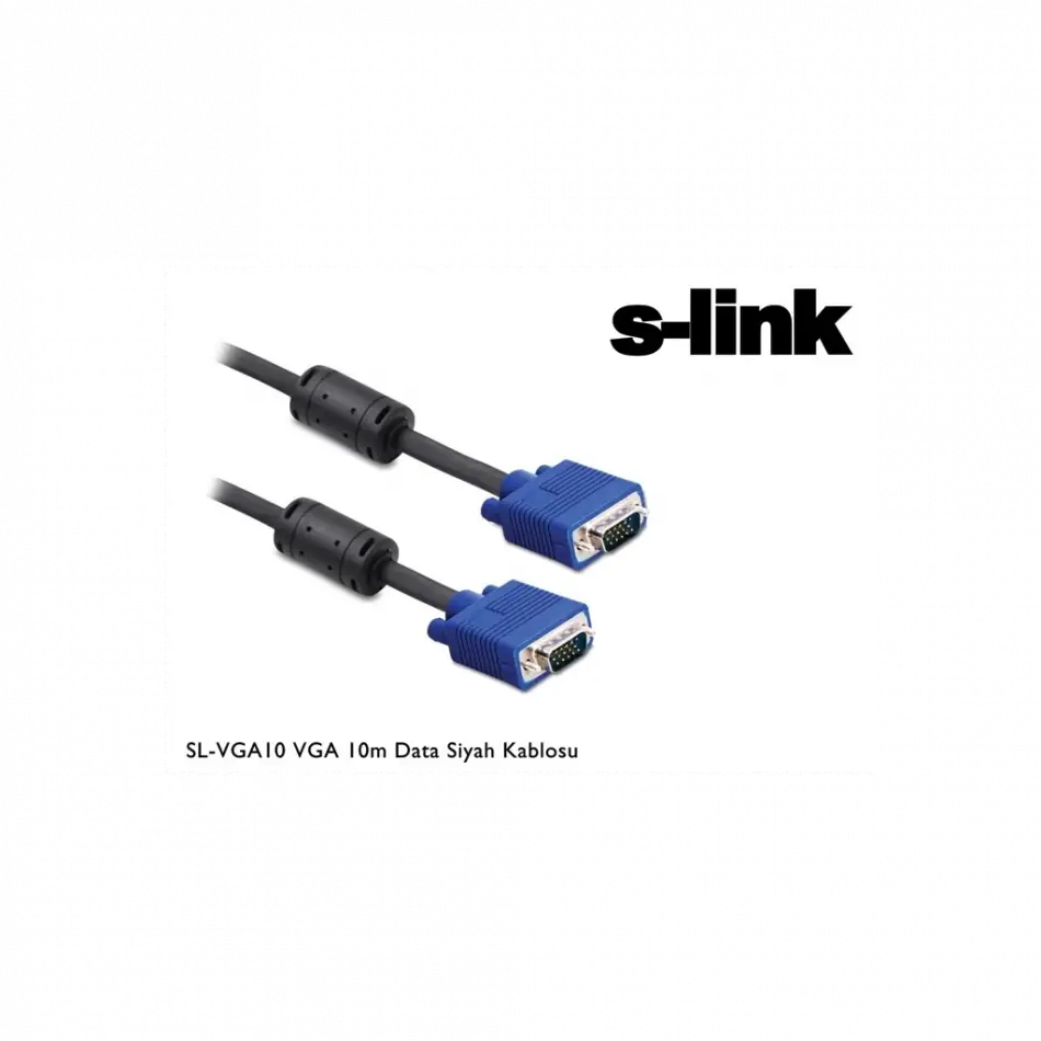 S-lınk Sl-vga10, 15pin, İki Ucu Erkek, 10mt, Vga Kablosu