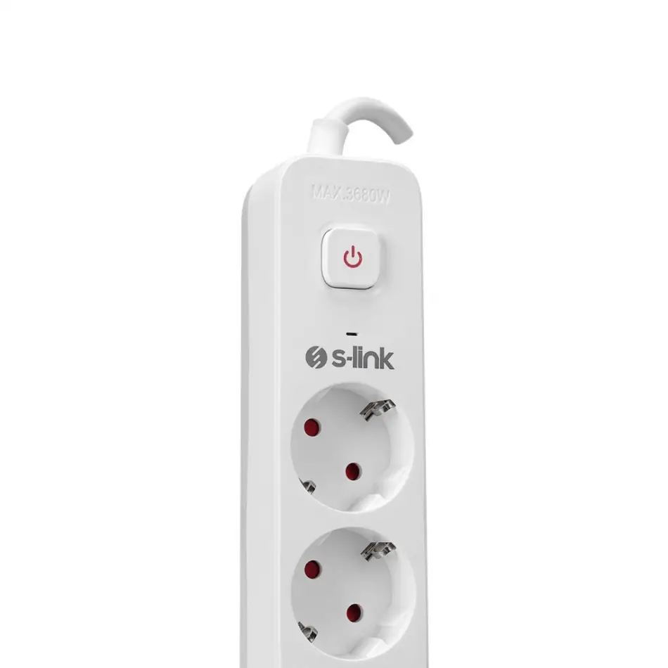 S-lınk Spg501s, 5 Soket, Akım Korumalı Priz, 1.5mt Kablo, 750 Joule (beyaz) %100 Bakır