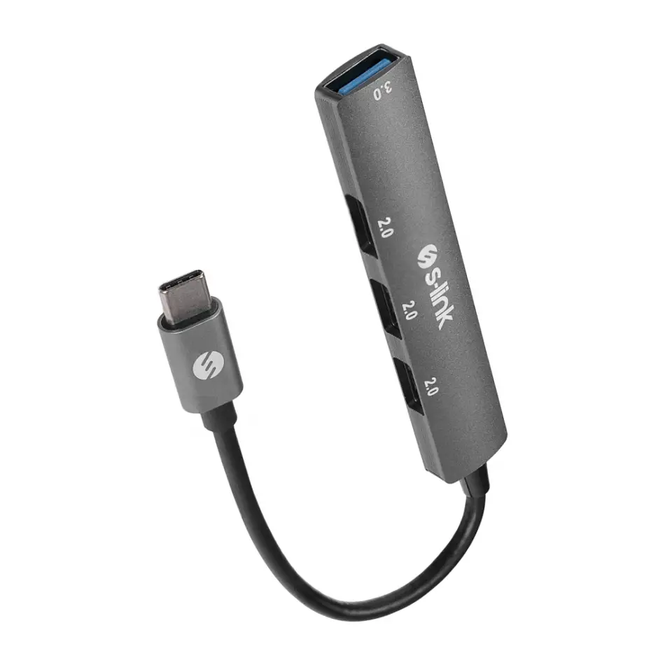 S-lınk Sw-u324, Type-c To 3xusb 2.0, 1xusb 3.0, Metal, Usb Hub