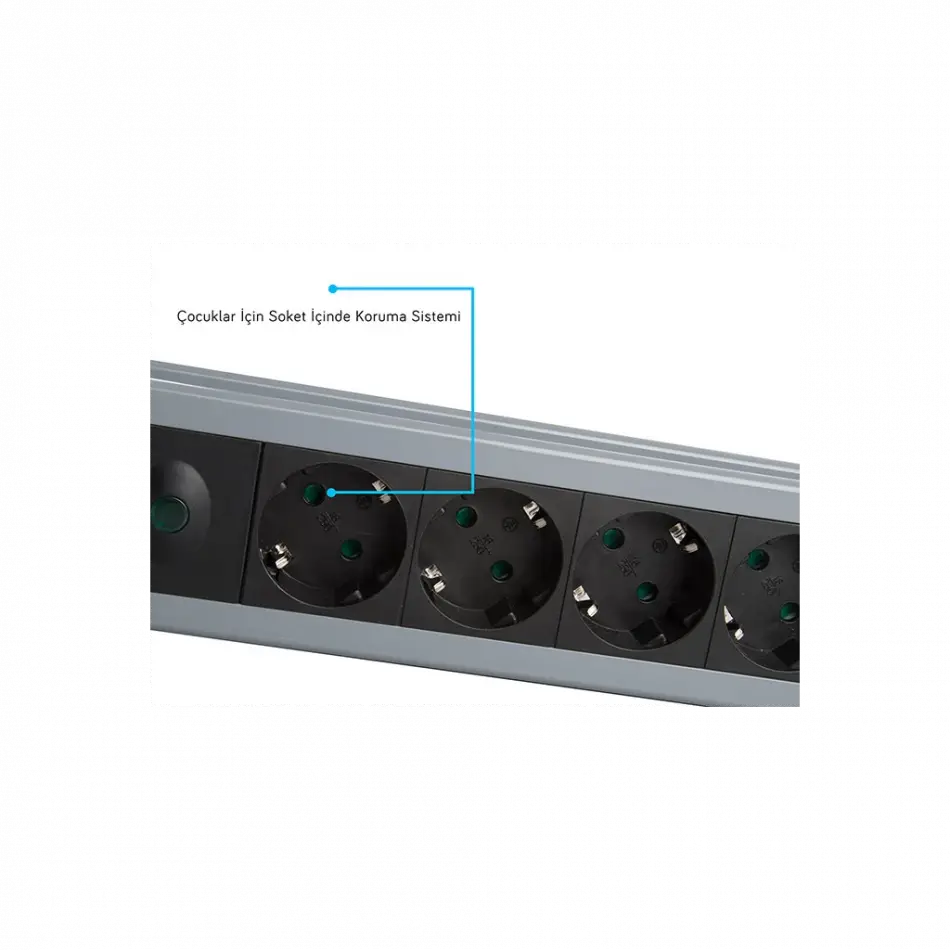 S-lınk Swapp Spgks05, 5 Soket, Akım Korumalı Priz, 1.5mt Kablo, 900 Joule (gri) %100 Bakır