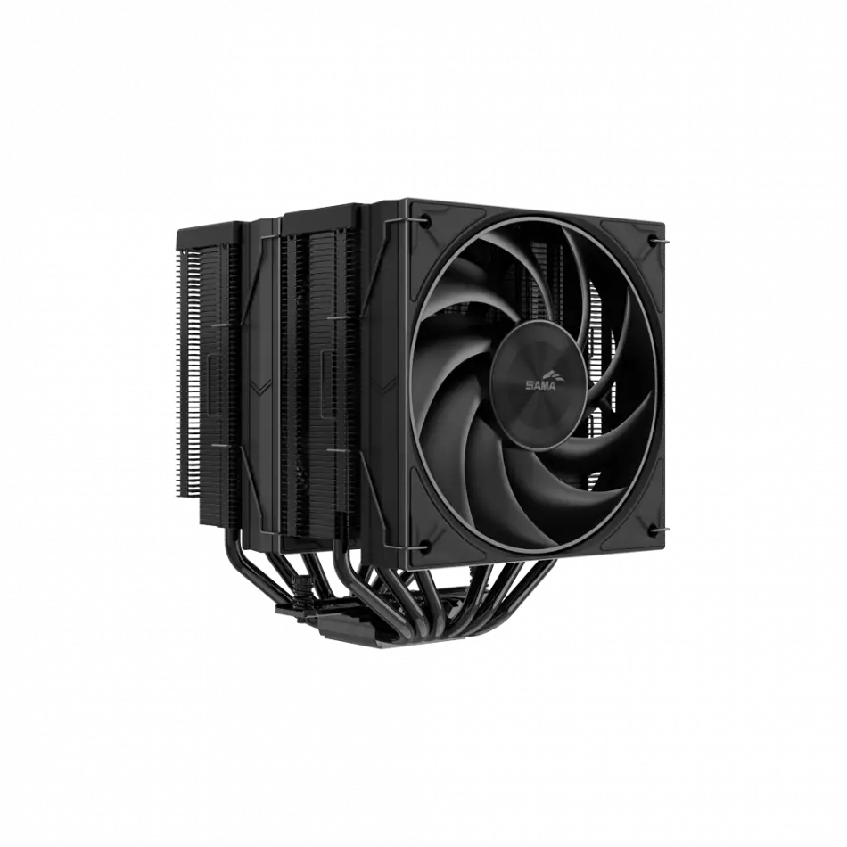 Sama A60b, Black, 2x120mm Mono Fan, Kule Tipi Hava Soğutma, 6 Adet Gelişmiş Siyah Kaplamalı Bakır Isı Borusu, Cpu Fan (amd Ve Intel Tüm İşlemciler İle Uyumlu)