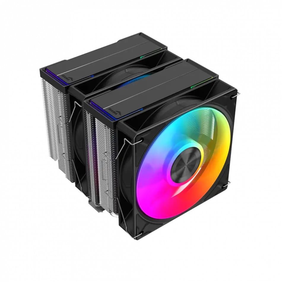 Sama A60l, Black, 2x120mm Argb Fan, Kule Tipi Hava Soğutma, 6 Adet Gelişmiş Nikel Kaplı Bakır Isı Borusu, Cpu Fan (amd Ve Intel Tüm İşlemciler İle Uyumlu)