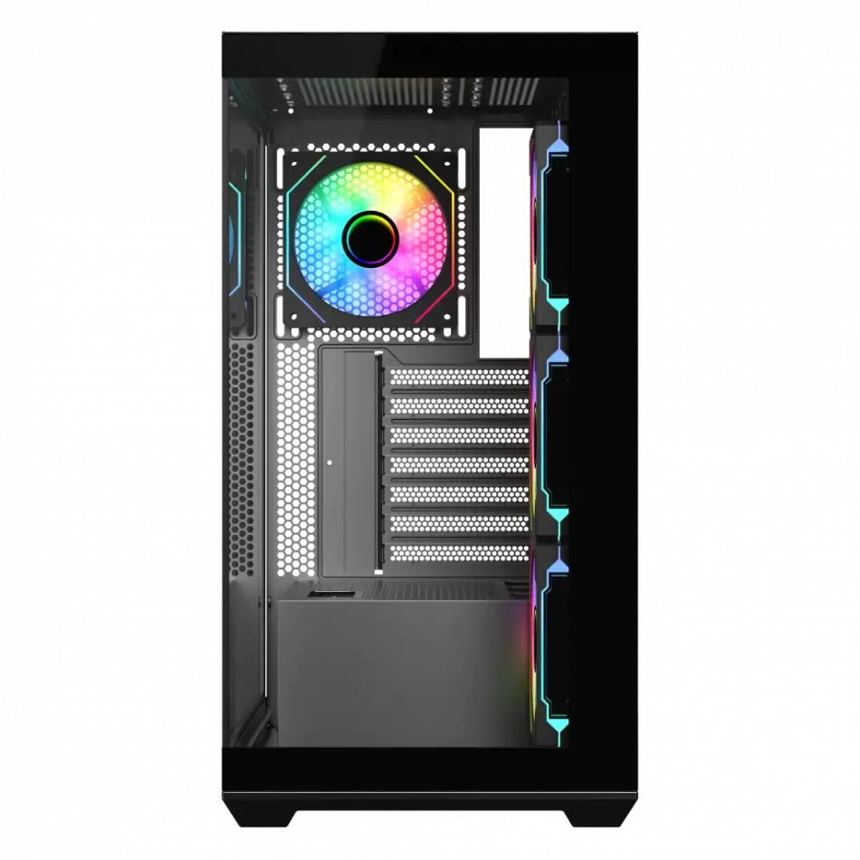 Sama Sv01bk Black, B750bk 750w, 80+ Bronze, Pcıe 5.1, Atx3.1, Tempered Glass Panel, Panoramic Tasarım, Type-c, 4x120mm Argb Fan, Atx, Gamıng Kasa