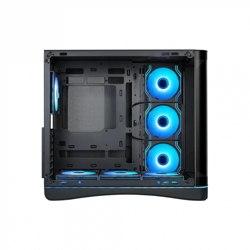 Sama V62bk Black, B850bk 850w, 80+ Bronze, Pcıe 5.1, Atx3.1, Tempered Glass Panel, Panoramic Tasarım, Type-c, 7x120mm Argb Infınıty Fan, Atx, Gamıng Kasa