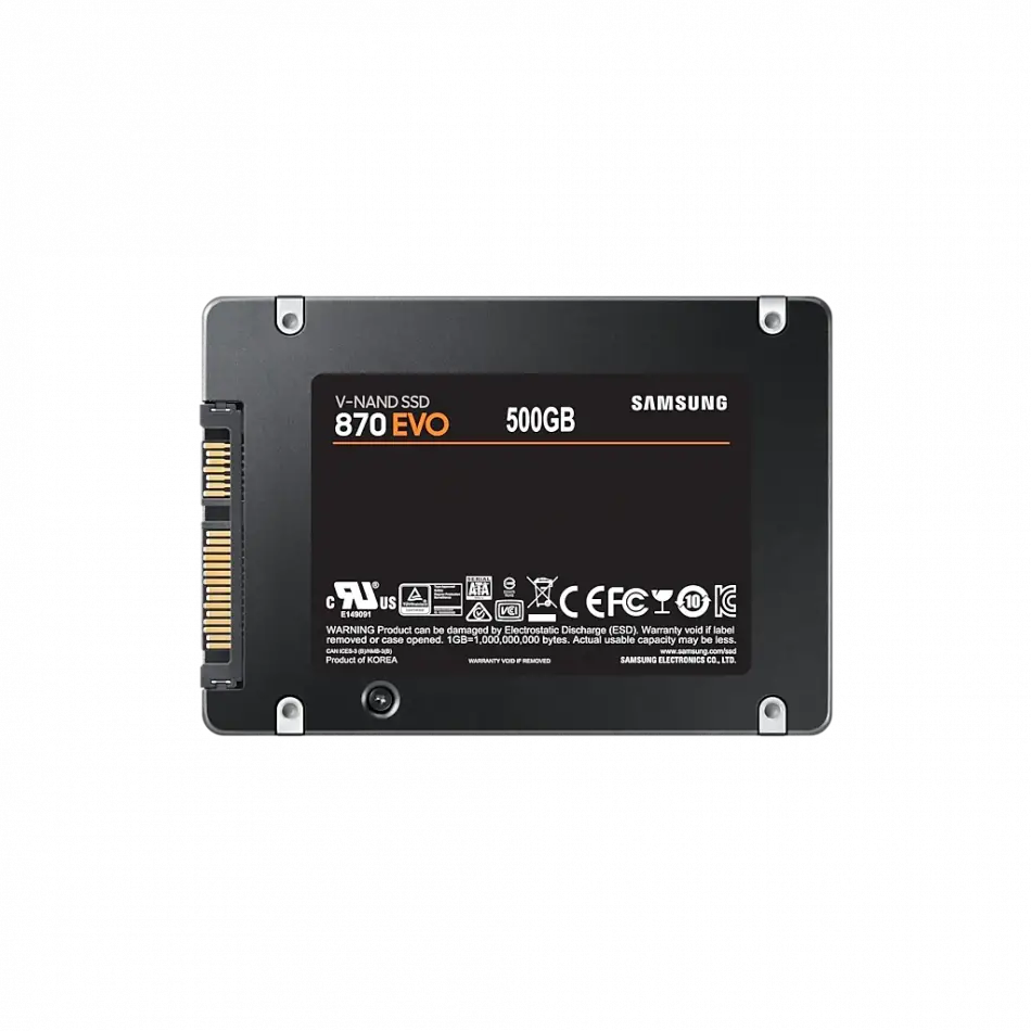 Samsung Mz-77e500bw, 870 Evo, 500gb, 560/530, 2,5 Sata, Ssd (türkiye Distribütörü Garantili)