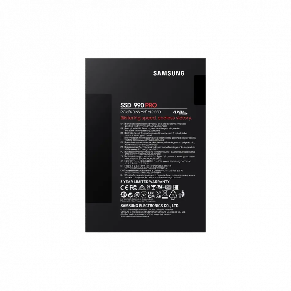 Samsung Mz-v9p4t0bw, 990 Pro, 4tb, 7450/6900, Gen4, Nvme Pcıe M.2 2280, Ssd (türkiye Distribütörü Garantili)