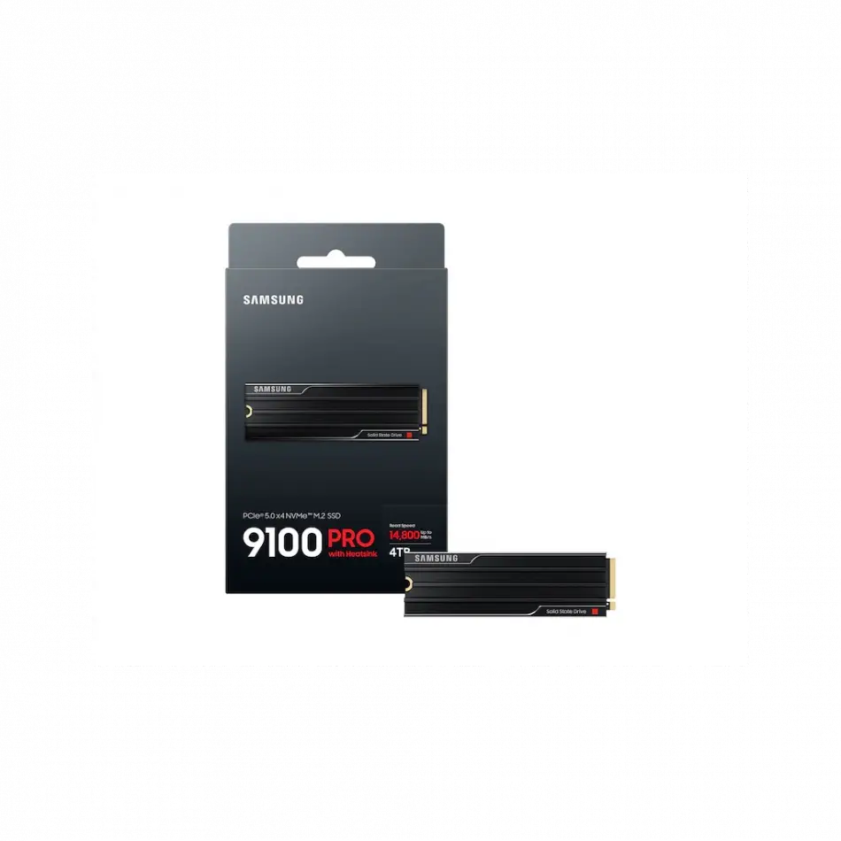 Samsung Mz-vap4t0cw, 9100 Pro, 4tb, 14800/13400, Gen5, Nvme Pcıe M.2 2280, Ssd (soğutuculu) (türkiye Distribütörü Garantili)
