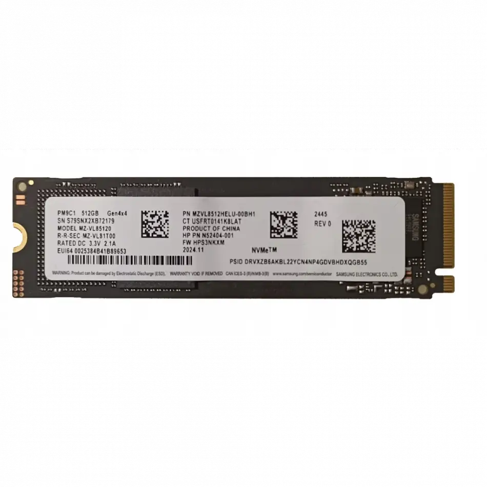 Samsung Pm9c1, Mz-vl8512helu-00bh1, 512gb, 4950/2500, Gen4, Nvme Pcıe M.2 2280 Ssd (bulk)