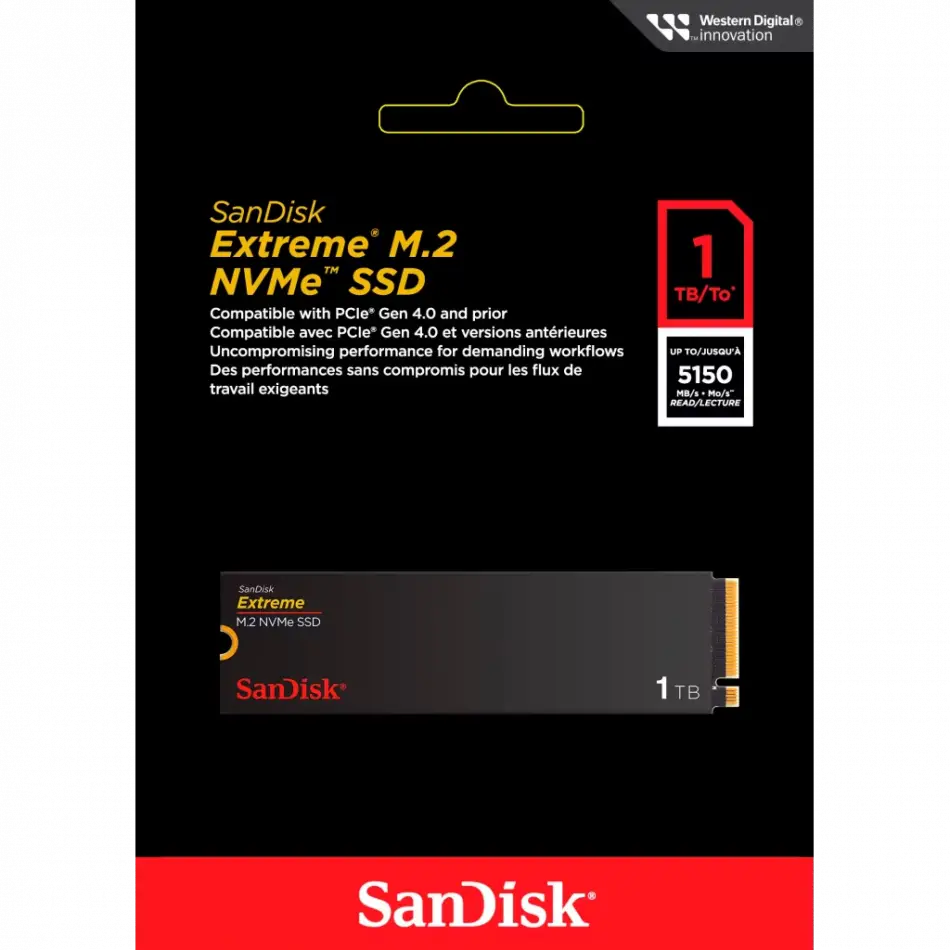 Sandisk Extreme Sdssdx3n-1t00-g26, 1tb, 5150/4900, Gen4, Nvme Pcıe M.2 2280, Ssd