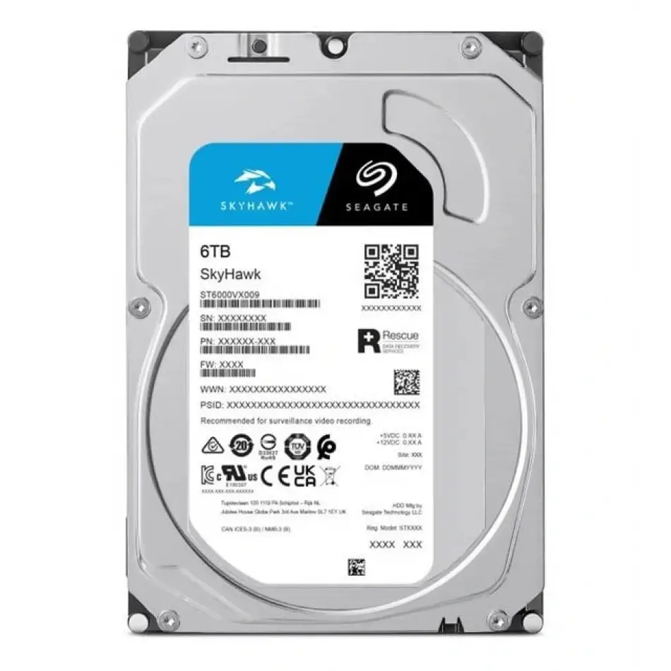 Seagate 6tb Güvenlik Skyhawk St6000vx009 5400rpm