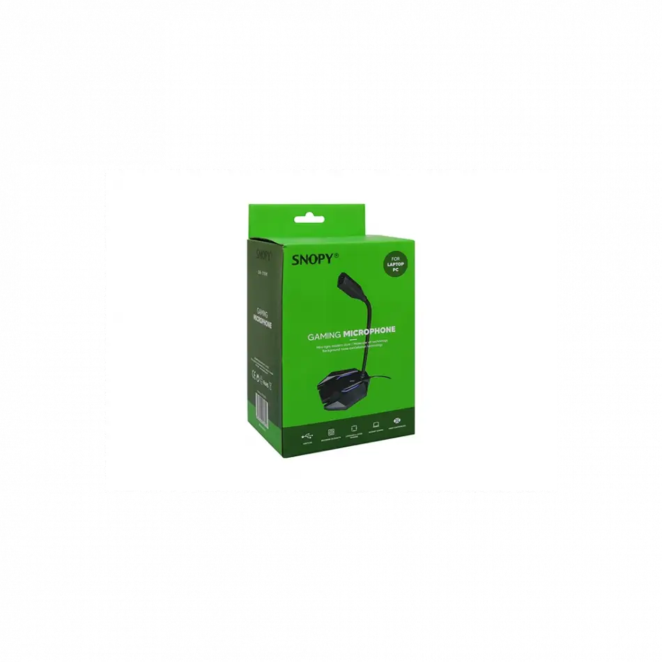 Snopy Sn-110m, Siyah, Led Işıklı, Usb, Gamıng, Masaüstü, Mikrofon