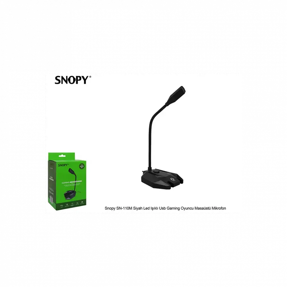 Snopy Sn-110m, Siyah, Led Işıklı, Usb, Gamıng, Masaüstü, Mikrofon