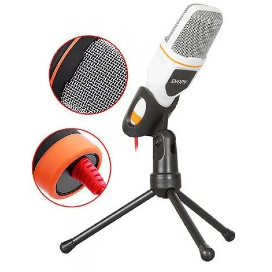 Snopy Sn-340m Masa Üstü Beyaz Led Mikrofon
