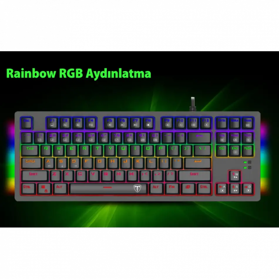 T-dagger Balı, T-tgk311, Usb Kablolu, Türkçe Q,  Rainbow Rgb, Mechanical, Blue Switch, Gaming Klavye (powered By Redragon)