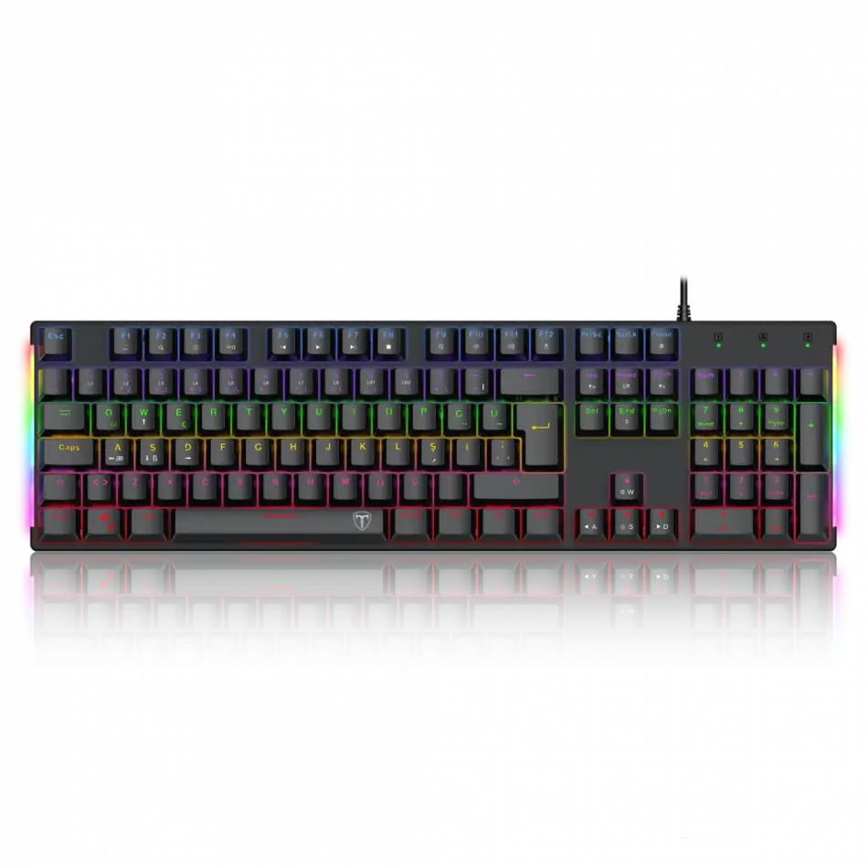 T-dagger Naxos, T-tgk310-bl, Usb Kablolu, Türkçe Q, Rainbow Backlight, Blue Mekanik Switch, 104 Tuşlu, Gaming Klavye